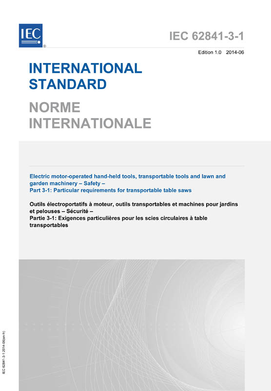 Cover IEC 62841-3-1:2014